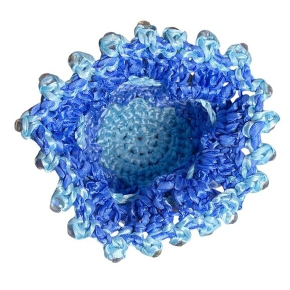 Dice Bag Medium Dragon Scale Beaded Ren Faire Fantasy Dungeons Dragons RPG Blue - Picture 6 of 8